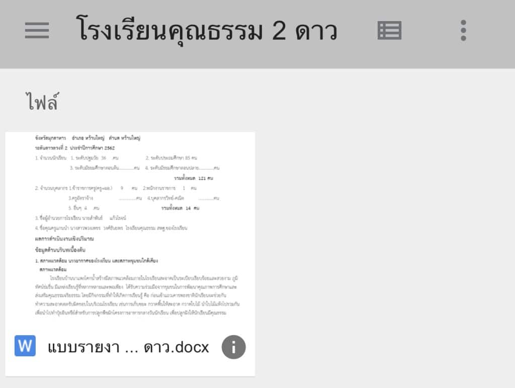 แจกไฟล์ ตัวอย่างรายงานโรงเรียนคุณธรรม สพฐ. ระดับ 2 ดาว ไฟล์ Word แก้ไขได้