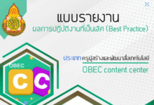 แจกไฟล์ ตัวอย่างเอกสาร ผลการปฏิบัติงานที่เป็นเลิศ (Best Practice) ประเภท ครูผู้สร้างและพัฒนาสื่อ OBEC Content Center โดยครูเต้ พนมไพร