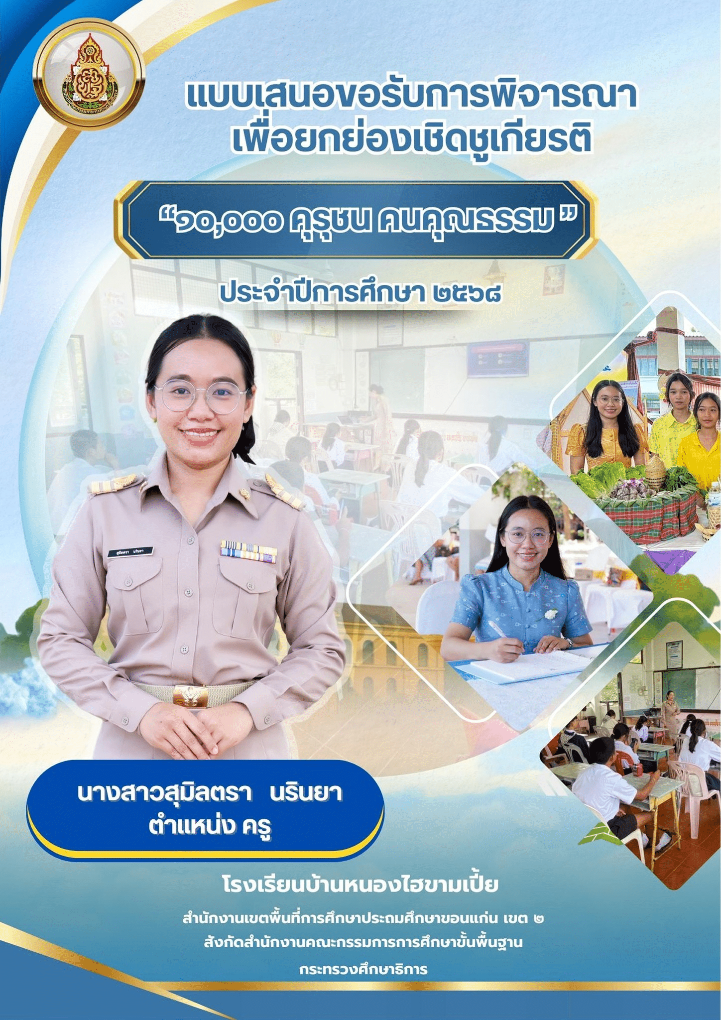 เผยแพร่ผลงาน รายงานคุรุชนคนคุณธรรม โดยสุมิลตรา นรินยา โรงเรียนบ้านหนองไฮขามเปี้ย สำนักงานเขตพื้นที่การศึกษาประถมศึกษาขอนแก่น เขต ๒