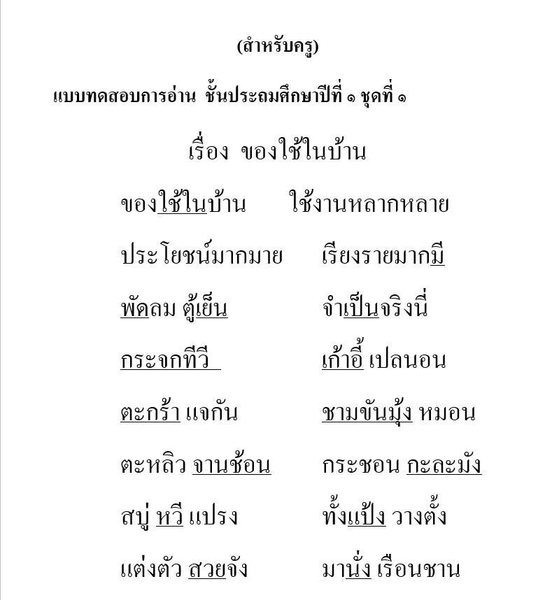แจกไฟล์แบบฝึกหัดอ่านเขียนภาษาไทย แบบฝึกการอ่าน-เขียน นักเรียน ชั้น ป.1-6 ไฟล์เวิร์ด doc